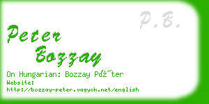 peter bozzay business card